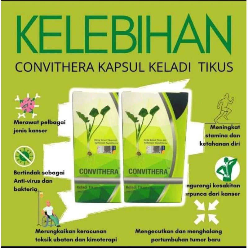 【buy 3 free 1】exp2026.06Herba Keladi Tikus Original By Convithera ( HQ ) Ada health supplements，nutrition