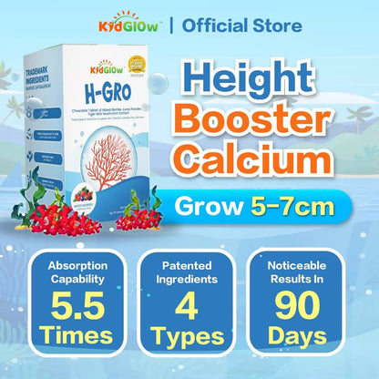 【buy 3 free 1】exp2026.06KidGlow H-GRO Nutritional Height Booster Calcium