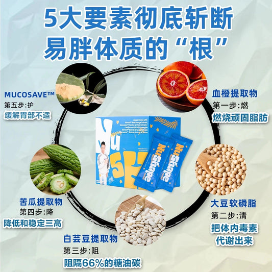 【 buy 3 free 1 】 Exp2026.06 NuShape Slimming, Stomach Protection, Nutritional Meal Replacement, Burning Stubborn Fat, Relieving Fats, Removing Oil, Blocking Oil, Blocking Sugar, Improving Metabolism, Protecting and Nourishing the Stomach
