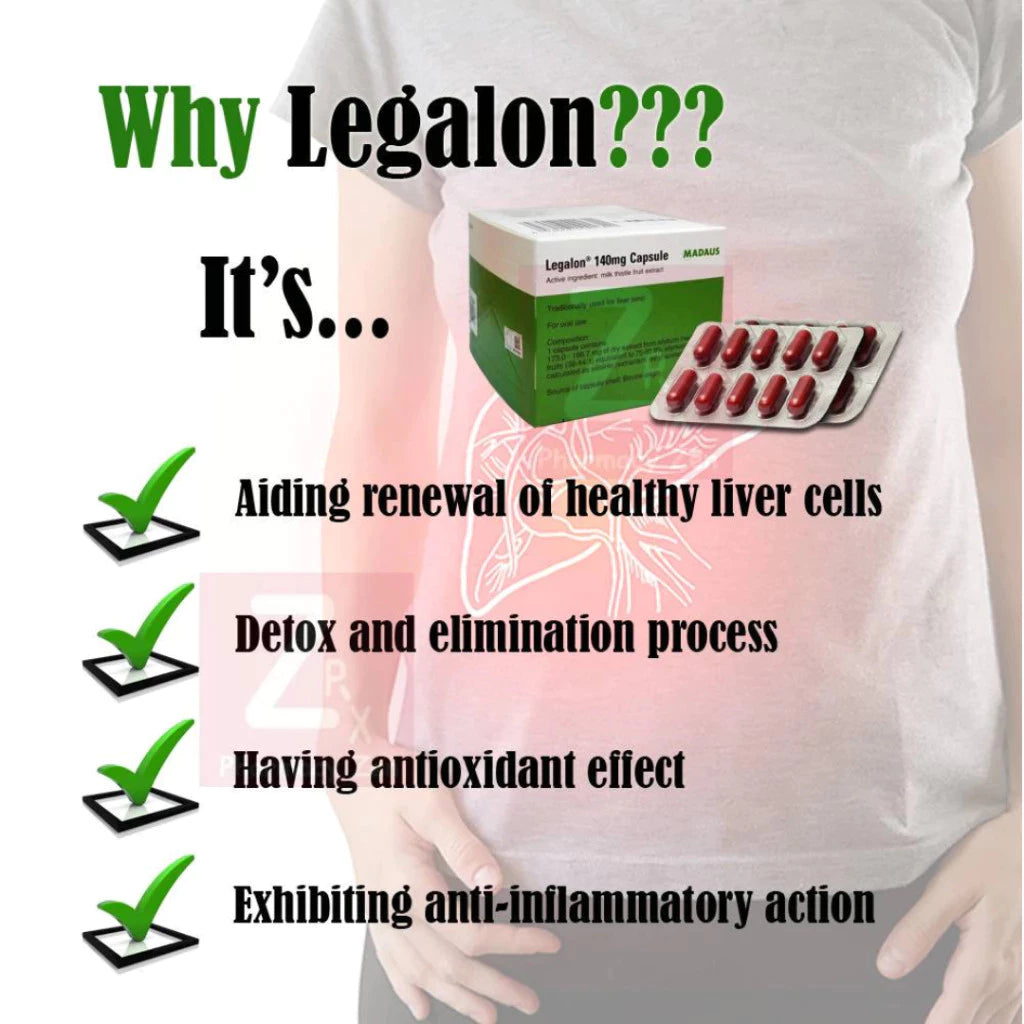 【buy 3 free 1】exp2026.06 Legalon Capsule 140mg (Liver Tonic) 100's body Detox shake exp2026 06