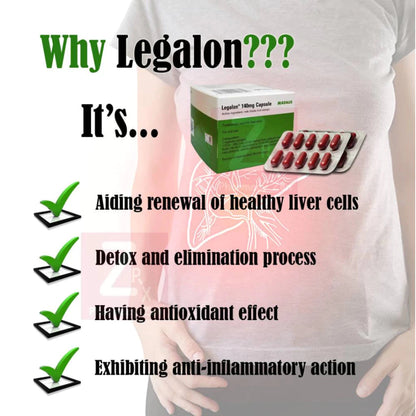 【buy 3 free 1】exp2026.06 Legalon Capsule 140mg (Liver Tonic) 100's body Detox shake exp2026 06