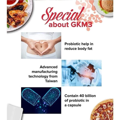 【buy 3 free 1】exp2026.06GKB Lactobacillus Plantarum GKM3 200mg 30'S| Lose Belly Fat GKM3