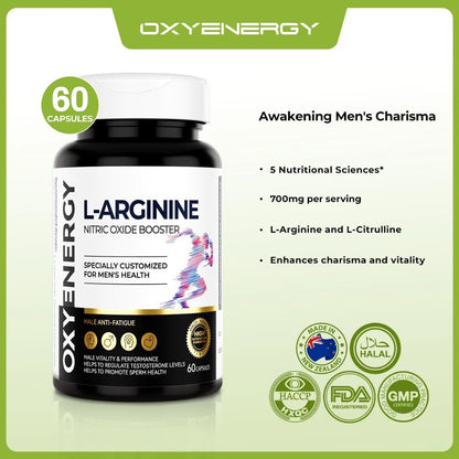 【buy 3 free 1】exp2026.06Oxyenergy L-arginine Capsules 60's includes L-citruline Zinc Sperm Health everslim weight loss