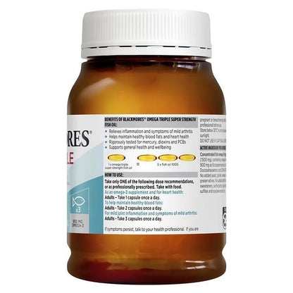 【buy 3 free 1】exp2026.06 BLACKMORES Omega Triple Super Strength Fish Oil 1500mg Omega-3 900mg Detox slimming