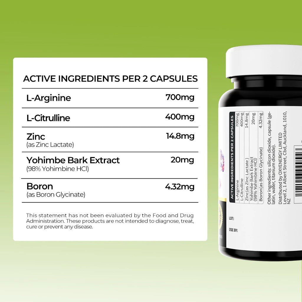 【buy 3 free 1】exp2026.06Oxyenergy L-arginine Capsules 60's includes L-citruline Zinc Sperm Health everslim weight loss