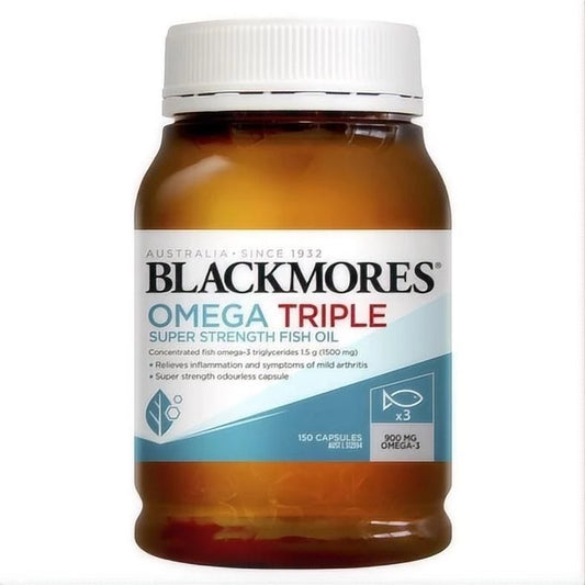 【buy 3 free 1】exp2026.06 BLACKMORES Omega Triple Super Strength Fish Oil 1500mg Omega-3 900mg Detox slimming