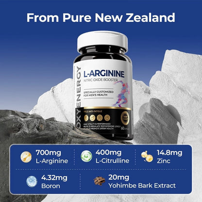 【buy 3 free 1】exp2026.06Oxyenergy L-arginine Capsules 60's includes L-citruline Zinc Sperm Health everslim weight loss