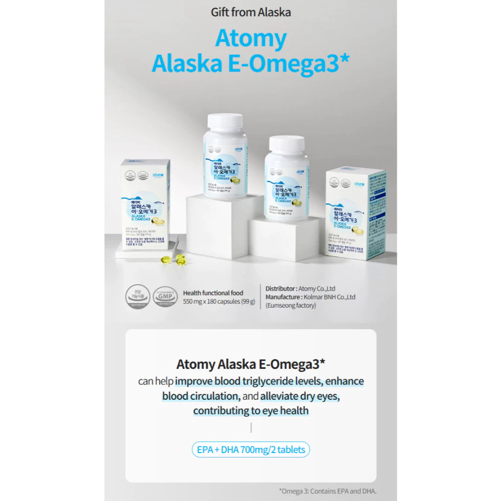 【buy 3 free 1】exp2026.06[Atomy] Atomy Alaska Omega3 550mg X 180 capsules Atomy best supplement omega 3 atomy fish oil